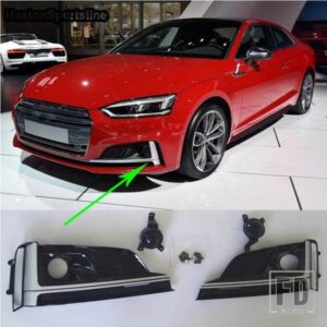 アウディ A5 フロントフォグランプマスクグリルカバーフロントバンパーフォグランプグリル 2017UP スタンダードバンパーと S5 バンパー