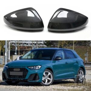 アウディ A1 改善スティックカーボン車外ウイングミラートリムバックミラーカバー 2019-21