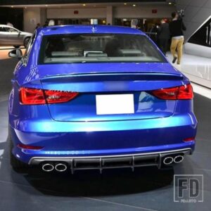 ブラックリアバンパーディフューザーテールエプロンフラップサイドスプリッターアウディ S3 8V 2013-2015