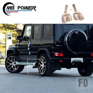 W463 エキゾーストチップ ロゴ付き 1990-2018Y MB G クラス W463 G63 G65 ステンレス素材のマフラーチップ