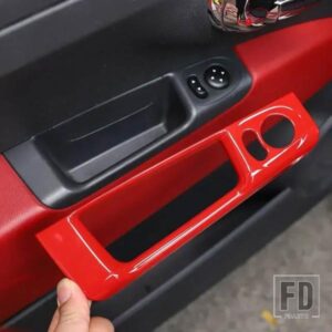 フィアット 500 2010-2022 ABS カーボンバックミラー調整ボタン装飾フレームステッカーインテリアアクセサリー LHD