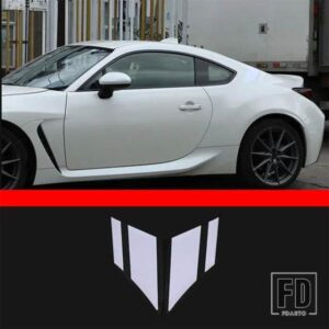 スバル BRZ トヨタ 86 2022-2023 ホワイト C ピラーレーシングストライプデカールステッカービニール外装アクセサリー