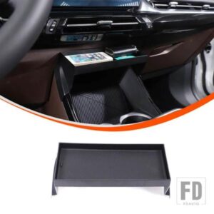 BMW X1 IX1 U11 2023-2024 ABS ブラックカーセンターコンソールオーガナイザートレイ収納ボックス携帯電話収納ラックカーアクセサリー