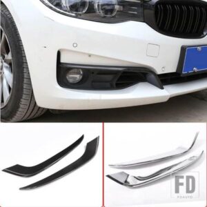 2013-2019 BMW 3 シリーズ GT グランツーリスモ F34 カーボンスタイルの自動フロントフォグランプランプストリップトリムカバーアクセサリー