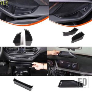 BMW 1 2 シリーズ F40 F44 2020 + 黒フロントとリアドアインナーハンドルアームレスト収納ボックス携帯電話トレイアクセサリー