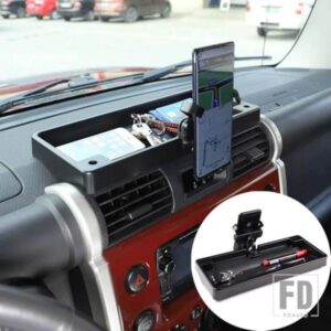 2007-2021 トヨタ FJ クルーザーブラック ABS ダッシュボード多機能収納ボックス電話ホルダートレイインテリアアクセサリー