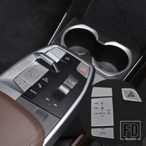 BMW X1 U11 2023 + 合金カーセンターコントロールギアダブルフラッシュボタンステッカーカーインテリアアクセサリー 4 個