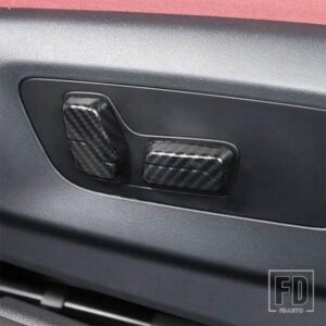 BMW 5 シリーズ G60 G61 G68 2024 ABS カーボンカーシート調整ボタンカバートリムステッカーカーアクセサリー