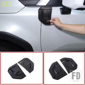 トヨタランドクルーザープラドレクサス GX 2024 + ABS ブラックカースタイリングサイドフェンダーステッカー装飾アクセサリー 2 個
