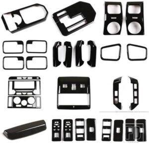 2004-2009 ランドローバーディスカバリー 3 LR3 ABS ブラック車内装飾フレームカバーステッカー内装アクセサリー
