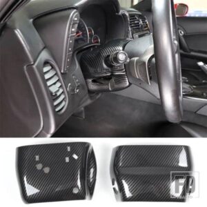 シボレーコルベット C6 2005-2013 ABS カーボンスタイルステアリングホイールベースカバー内装アクセサリー