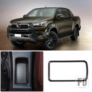 2015-2021 トヨタハイラックス ABS カーボンテクスチャカーセンターコンソールシフト収納ボックスフレームステッカーインテリアアクセサリー