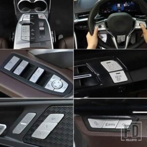 BMW X1 U11 2023 + 合金カースタイリングドアロックシートメモリボタンステッカーカーインテリアアクセサリー 4 個