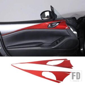 車インナードアハンドルフレームステッカー装飾カバーマツダ MX-5 2016-2023 ソフトカーボンカーアクセサリー