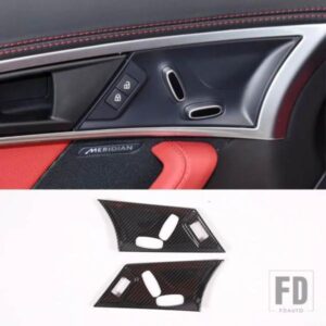 ジャガー F-TYPE F タイプ 2013-2024 カーシート調整装飾フレームステッカー ABS カーボンパターンインテリアアクセサリー