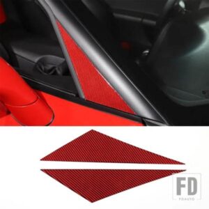 シボレーコルベット C6 2005-13 ソフトカーボン A ピラー三角装飾ステッカー車外装アクセサリー