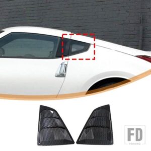 日産 370Z 2009-2020 ABS カーボンカースタイリングリアウィンドウガラスブラインドステッカーアクセサリー