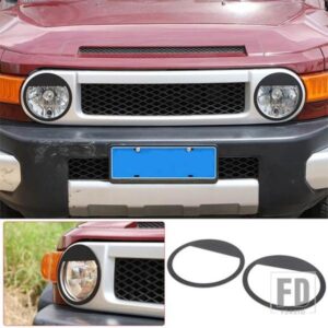 2007-2021 トヨタ FJ クルーザー合金黒形状ヘッドライト装飾ステッカー車外装アクセサリー
