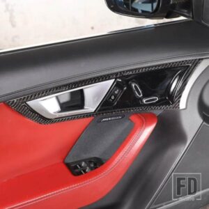 ジャガー F-TYPE F タイプ 2013-2022 ソフトカーボン車内ハンドルフレームカバートリムステッカーカーアクセサリーインテリア