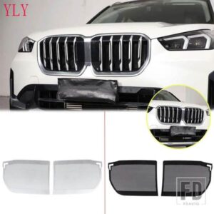 BMW X1 IX1 U10 U11 2023-2025 ステンレス黒フロントグリル防虫ネット装飾外装アクセサリー