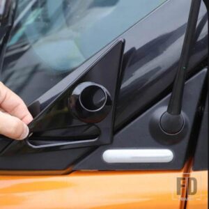 スマートフォーツー用 2009-15 ABS 黒車ピラーアンテナパネルカバートリムステッカーカーアクセサリー