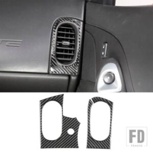 シボレーコルベット C6 2005-2013 ソフトカーボン中央制御側エアアウトカバートリムステッカーカーアクセサリー
