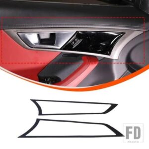 ジャガー F-TYPE 2013-2025 PVC ブラック車内ハンドル装飾フレームステッカー車内アクセサリー 2 個