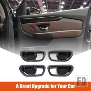 ABS カーボンホンダパイロット 2023-2024 車インナードアボウル装飾ステッカー車内アクセサリー 4 個