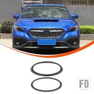 スバル WRX 2022-2024 ABS マットブラックフロントとリアのロゴ装飾リングステッカーアクセサリー 2 個