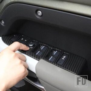 ランドローバーディフェンダー 90 110 2020-2024 ABS カーボンガラスリフトスイッチフレームステッカーインテリアアクセサリー LHD RHD
