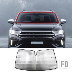 2023 フォルクスワーゲン T-ROC アルミ箔フロントガラス UV サンシェード車内アクセサリー 1 個