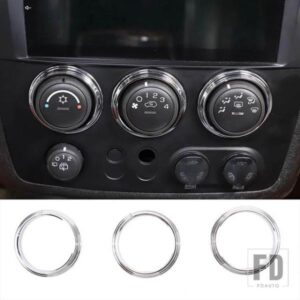 ハマー H3 2005-2009 合金カーエアコン調整ノブリングカバートリムステッカーカーアクセサリー