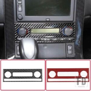 シボレーコルベット C6 2005-13 ソフトカーボンカーエアコン調整スイッチフレームカバートリムステッカーアクセサリー