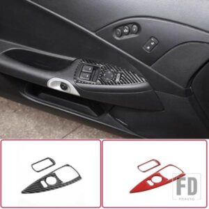 シボレーコルベット C6 2005-2013 ソフトカーボンガラスリフトスイッチボタンフレームカバートリムステッカーアクセスソリス
