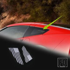 シボレーコルベット C7 2014-2019 PVC ホワイト窓ステッカーリア三角窓ガラストリムステッカーカーアクセサリー