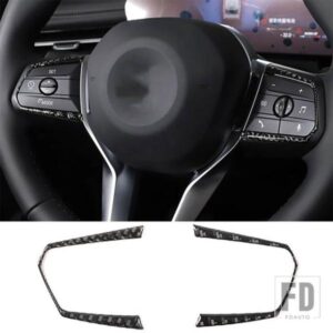BMW X1 U11 2023-2024 ソフトカーボンステアリングホイールボタンフレームステッカーインテリアアクセサリー