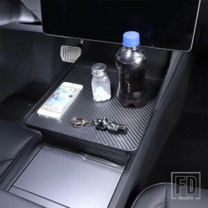 テスラモデル 3/Y 2021-2022 ABS カーボン中央制御ディナープレートポータブルなテーブルカーアクセサリー