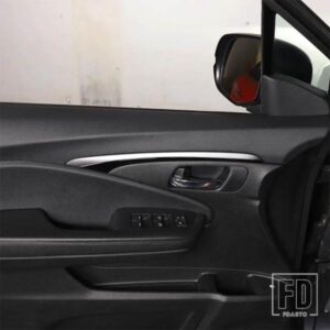 ホンダパイロットパスポートリッジライン 2016-22 PVC 黒車インナードアボウル外枠カバートリムステッカーインテリアアクセサリー