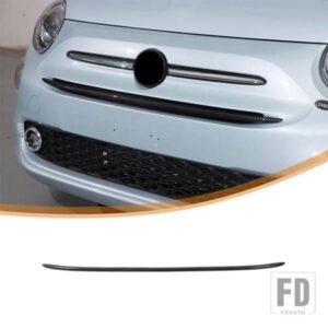 フィアット 500 2016 + ABS カーボンフロントセンターグリル装飾ストリップステッカー車外装アクセサリー 1 個
