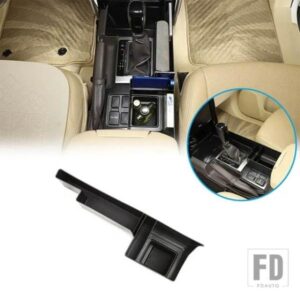 トヨタランドクルーザープラド FJ150 150 2010-2019 ABS 黒センターコンソール収納ボックス携帯電話トレイカーアクセサリー