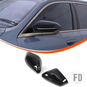 BMW 5 7 I5 I7 シリーズ G60 G61 G68 G70 M5 G90 2023-2024 ABS ブラック外装ミラーカバー外装アクセサリー LHD