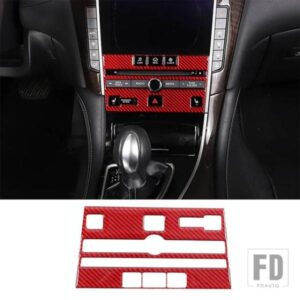 2015-2022 インフィニティ Q50L ソフトカーボン中央制御 CD パネルカバーステッカーインテリアアクセサリー