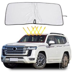 トヨタランドクルーザー 2016-2022 窓サンシェードブロック紫外線サンバイザープロテクターフロントガラスバイザーカバーサンシェード