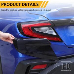 スバル WRX 2022-2024 ABS 黒テールライトブラックシェルテールライトトリムカバーステッカーカーアクセサリー