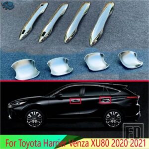 トヨタハリアーヴェンザ XU80 2020 2021 ABS クロームドアハンドルボウルカバーカップキャビティトリムインサートキャッチモールドガーニッシュ
