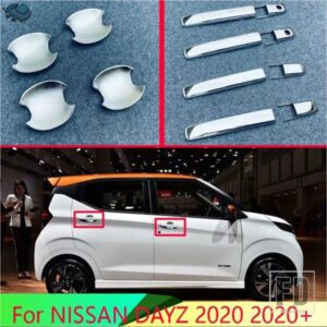 日産デイズ 2020 + カーアクセサリー ABS クロームドアハンドルカバーボウルガーニッシュモールドベゼルアクセサリートリム