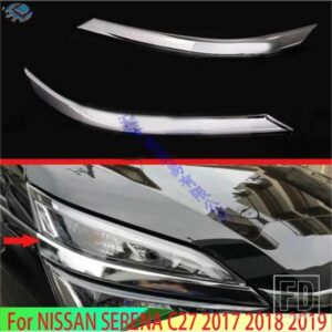 日産セレナ C27 2017 2018 2019 ABS クロームヘッドランプランプストリップカバートリム外装装飾リペアアクセサリースタイリング