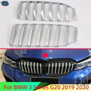 ABS クロームフロントグリルカバーセンターメッシュトリム BMW 3 シリーズ G20 2019 2020