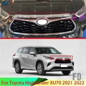 トヨタハイランダー XU70 2021 2022 ABS クロームフロントフードボンネットグリルグリルバンパーリップメッシュトリムカバーモールド