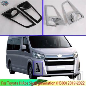 トヨタハイエース第六世代 H300 2019-2022 カーアクセサリーフロントフォグライトランプカバートリムモールドベゼルガーニッシュステッカー
